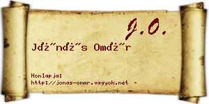 Jónás Omár névjegykártya